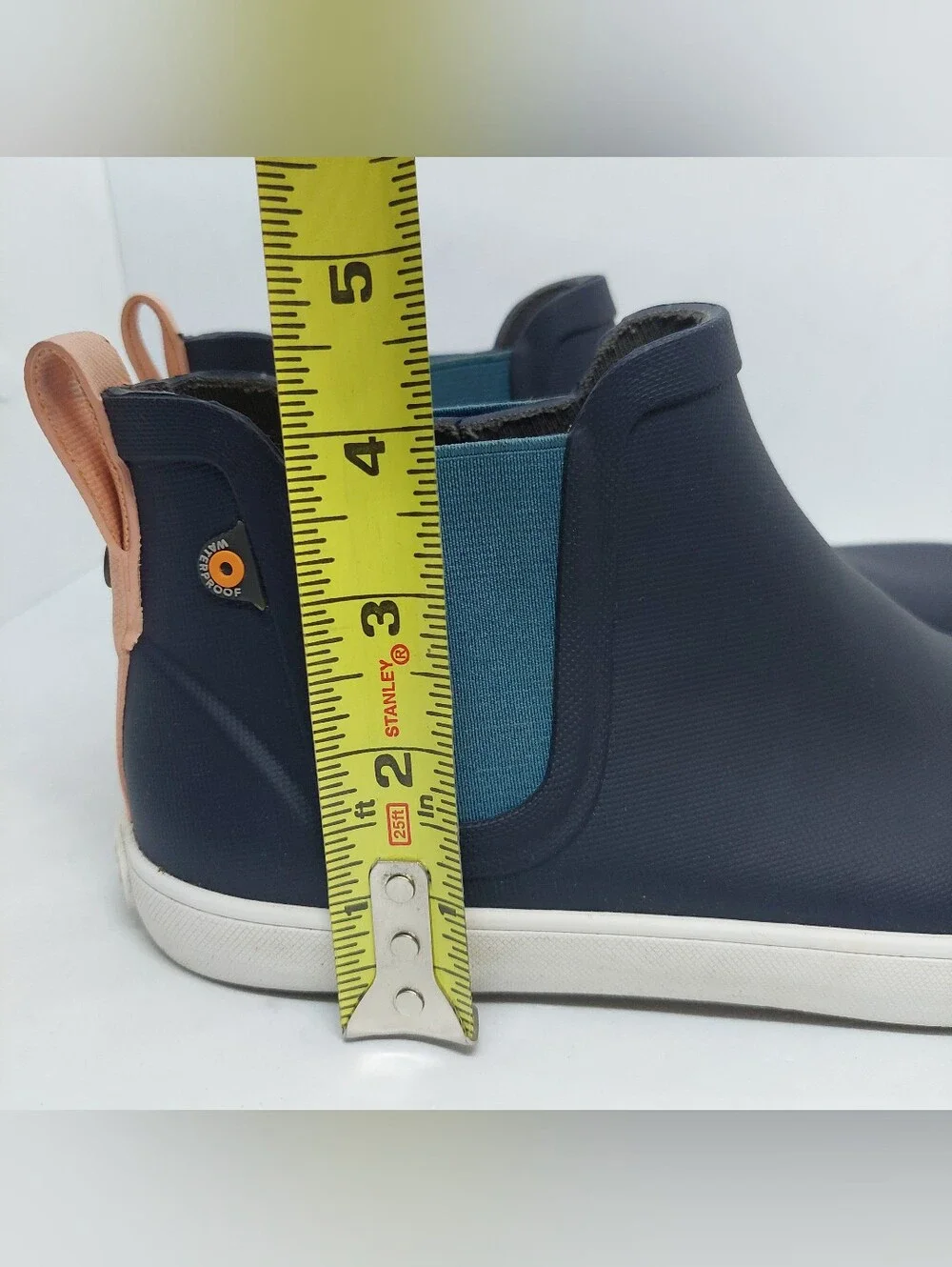 Bogs Bloom Kicker Rain Boots Womens Size 6 Navy Low Top Waterproof Outdoor Shoes